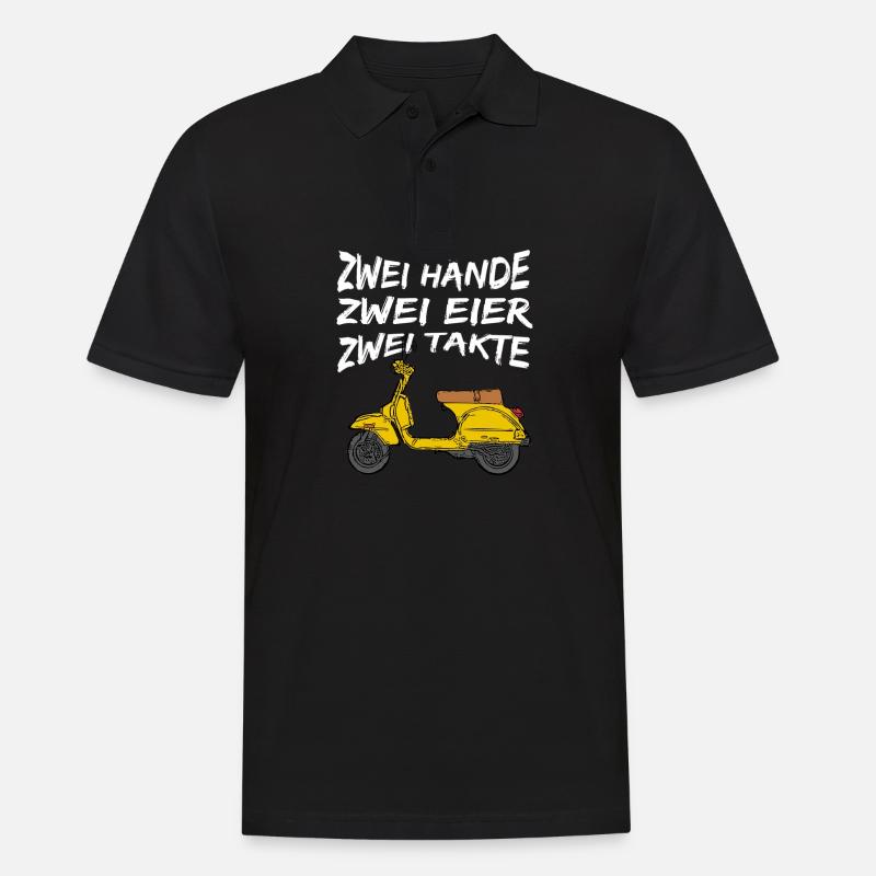 Zweitakter Motorroller - Männer Poloshirt - Schwarz