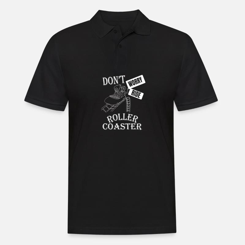 Achterbahn Rummel Rollercoaster Kirmes - Männer Poloshirt - Schwarz