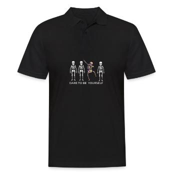Skelett Lustig Sei du Selbst - Männer Poloshirt - Schwarz - Vorne - Kai (181cm)