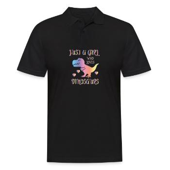 Mädchen Dinosaurier Dinos - Männer Poloshirt - Schwarz - Vorne - Kai (181cm)