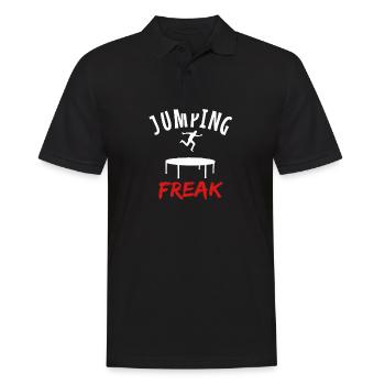 Trampolin springen Sport Springer Turnen Geschenk - Männer Poloshirt - Schwarz - Vorne - Kai (181cm)