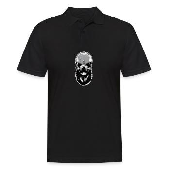 Skull beard bald head skeleton - Men's Polo Shirt - black - Front - Kai (181cm)