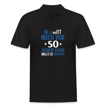 50th birthday - Men's Polo Shirt - black - Front - Kai (181cm)