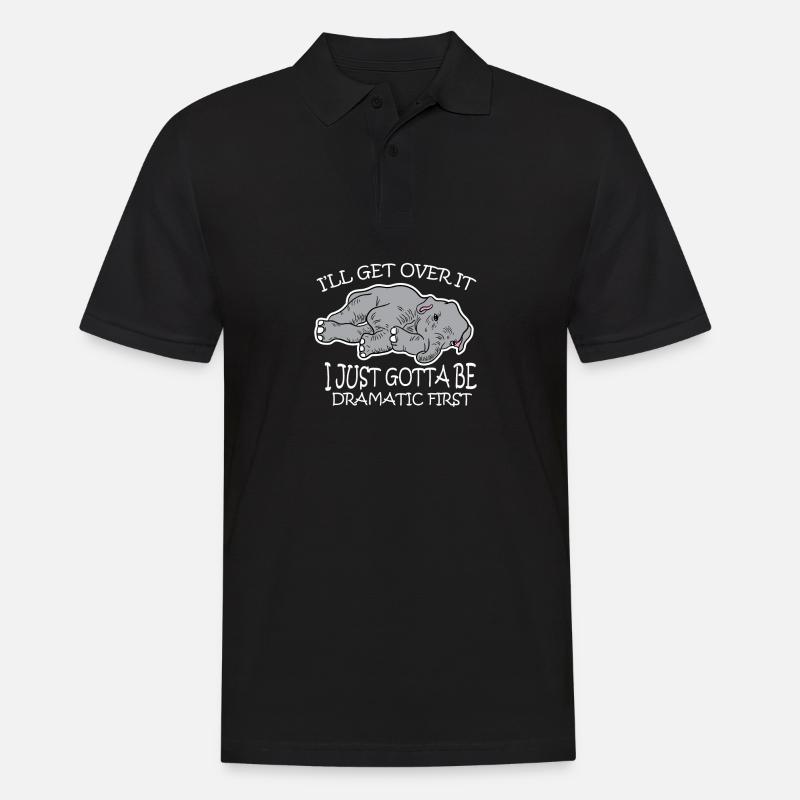 Dramatic Elefant Müde Bockig - Männer Poloshirt - Schwarz