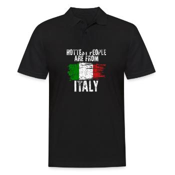 Italy - Men's Polo Shirt - black - Front - Kai (181cm)