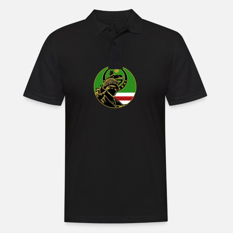 chechnya Rebal chechen fighter - Männer Poloshirt - Schwarz