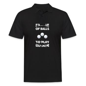 Golf Balls - Männer Poloshirt - Schwarz - Vorne - Kai (181cm)