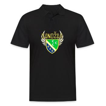 Sandzak Balkan State. Sandzak Style Flag. - Men's Polo Shirt - black - Front - Kai (181cm)