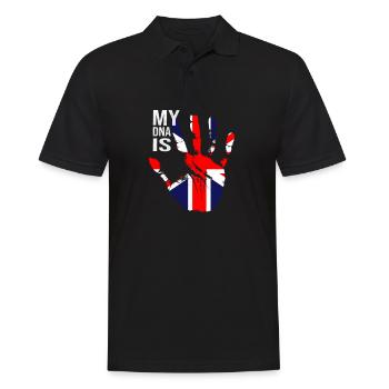 British Flag, My DNA Is British, Union Jack Flag - Men's Polo Shirt - black - Front - Kai (181cm)