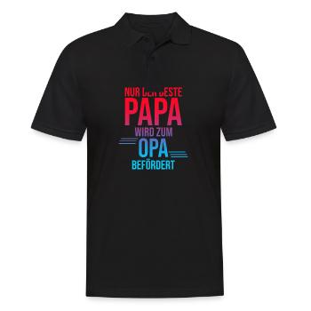 Nur der beste Papa wird zum Opa befördert - Männer Poloshirt - Schwarz - Vorne - Kai (181cm)