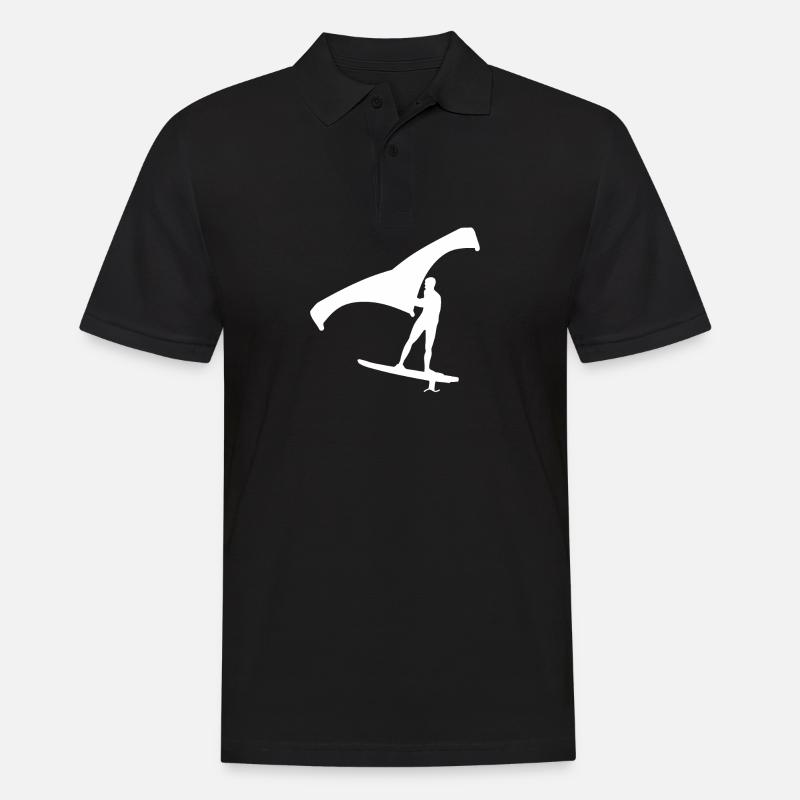 Wing Foilen - Männer Poloshirt - Schwarz