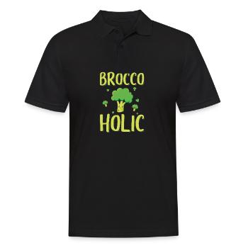 Brocoli légumes | Végétarien végétarien cadeau de cuisine - Polo Homme - noir - Devant - Kai (181cm)