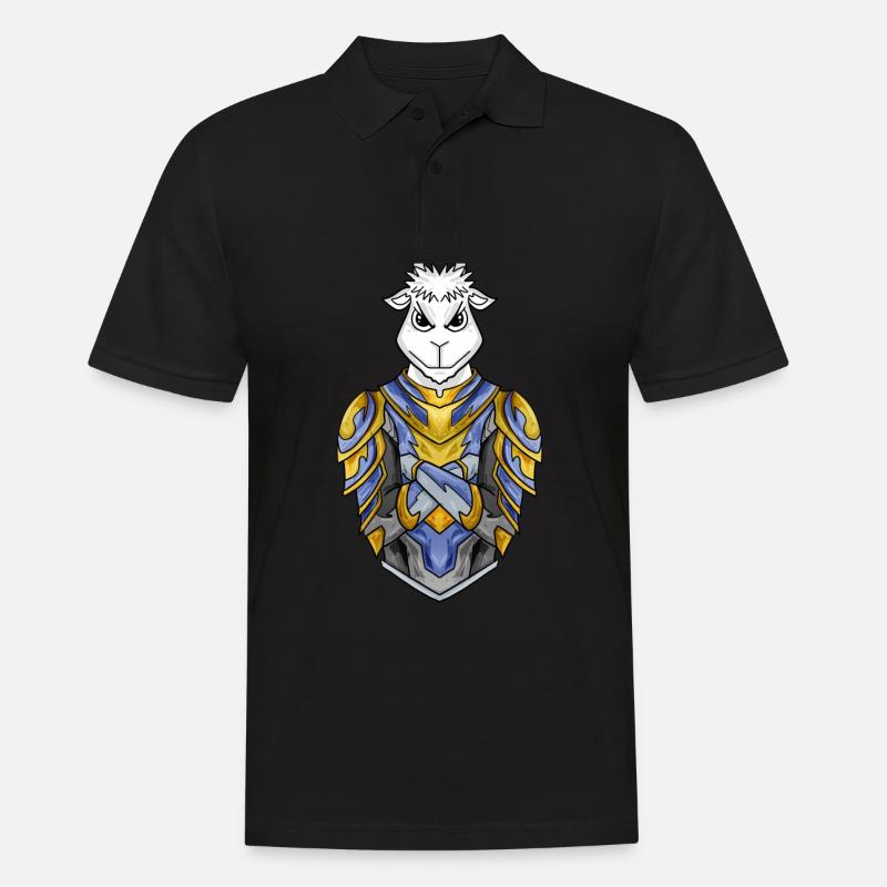 Ritter Ziege cool - Männer Poloshirt - Schwarz