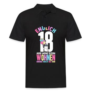Endlich 18 Aber Meine Eltern Wohnen Immer Noch Bei - Männer Poloshirt - Schwarz - Vorne - Kai (181cm)