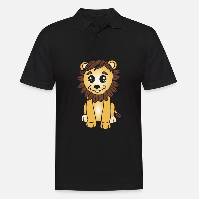 Kleiner süßer Löwe - Männer Poloshirt - Schwarz