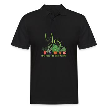 Pflanzen Enthusiast | Hobbygärtner Natur Geschenke - Männer Poloshirt - Schwarz - Vorne - Kai (181cm)