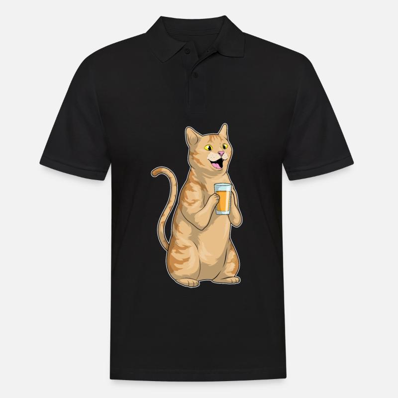 Katze Saft - Männer Poloshirt - Schwarz