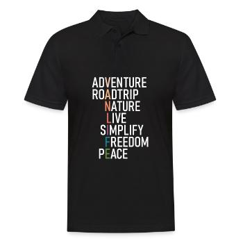 Van Life Aventure Camper - Polo Homme - noir - Devant - Kai (181cm)