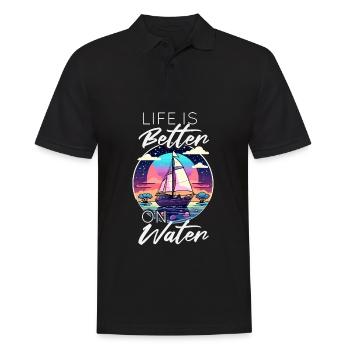 La vie est plus belle sur l’eau - Voilier - Polo Homme - noir - Devant - Kai (181cm)