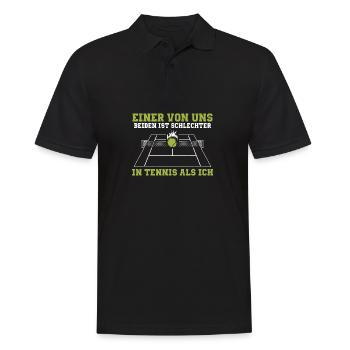 Witziger Tennis Spruch | Spieler Trainer Geschenke - Männer Poloshirt - Schwarz - Vorne - Kai (181cm)