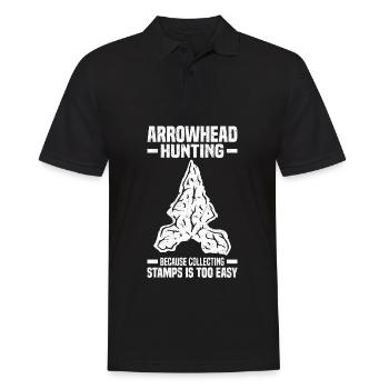 Pfeilspitzen sammeln | Pfeilspitzenjagd Geschenk - Männer Poloshirt - Schwarz - Vorne - Kai (181cm)