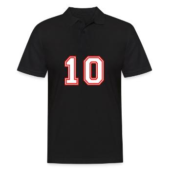MAILLOT SPORT NUMÉRO 10 FREESTYLE STREETWEAR NOMBRE - Polo Homme - noir - Devant - Kai (181cm)