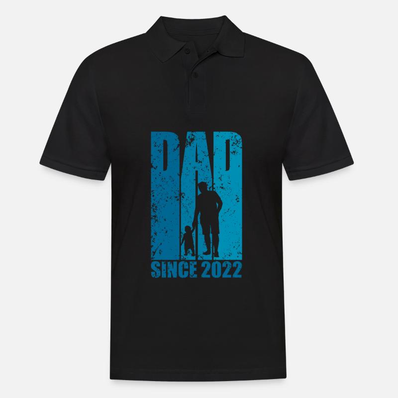 DAD SINCE 2022 WERDENDER PAPA - Männer Poloshirt - Schwarz