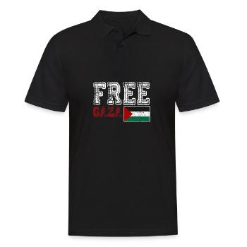 Gaza libre, drapeau de la Palestine, sauver Gaza, Palestine - Polo Homme - noir - Devant - Kai (181cm)