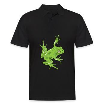 Funny Graphic Tree Frog Pond Animal Lover Gift - Men's Polo Shirt - black - Front - Kai (181cm)