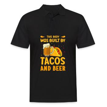 Lustige Männer Dieser Körper wurde von Tacos und Bier gebaut - Männer Poloshirt - Schwarz - Vorne - Kai (181cm)
