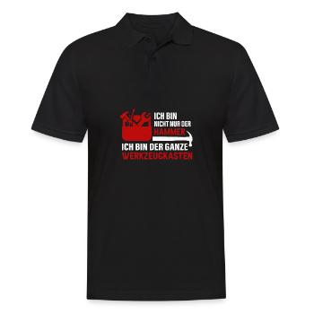 Werkzeugkasten Hammer Handwerker Geschenkidee - Männer Poloshirt - Schwarz - Vorne - Kai (181cm)