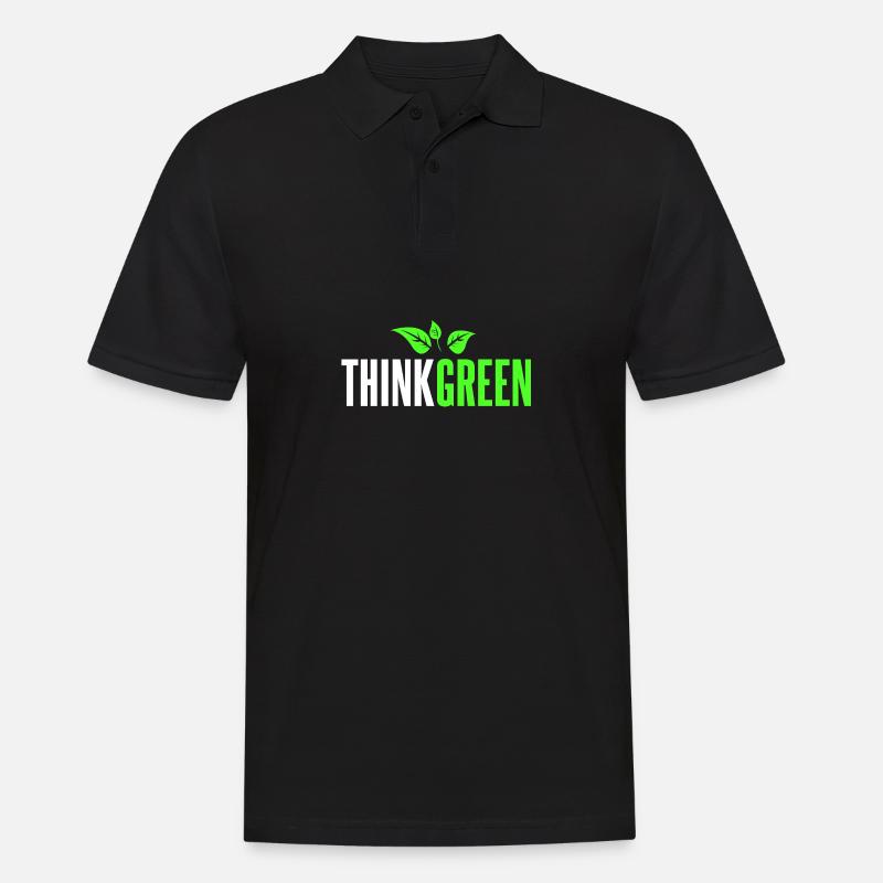 Think Green - Männer Poloshirt - Schwarz