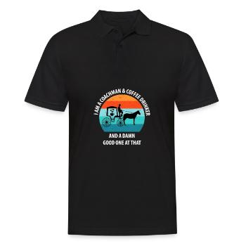 Coachman Carriage Horse-drawn carriage Coffee - Men's Polo Shirt - black - Front - Kai (181cm)