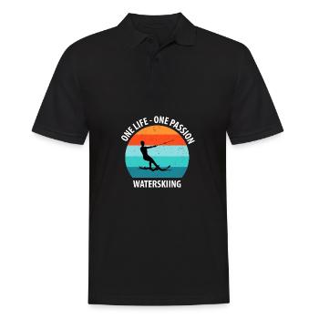 Ski nautique, ski nautique, skieurs nautiques - Polo Homme - noir - Devant - Kai (181cm)