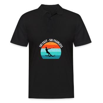 Ski nautique, ski nautique, skieurs nautiques - Polo Homme - noir - Devant - Kai (181cm)