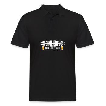 Ich bin Liebevoll aber lieber voll - Männer Poloshirt - Schwarz - Vorne - Kai (181cm)