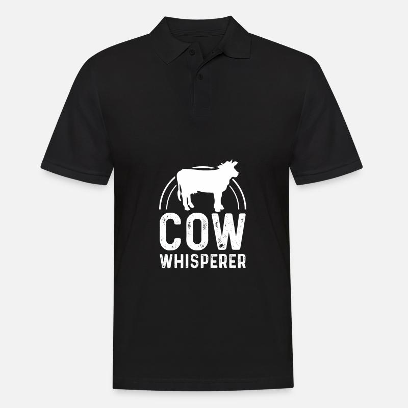 Kuhflüsterer 1 - - Männer Poloshirt - Schwarz