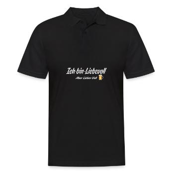 Ich bin Liebevoll aber lieber voll lustig - Männer Poloshirt - Schwarz - Vorne - Kai (181cm)