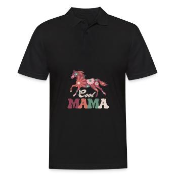 Coole Mama Reiten Muttertag - Männer Poloshirt - Schwarz - Vorne - Kai (181cm)