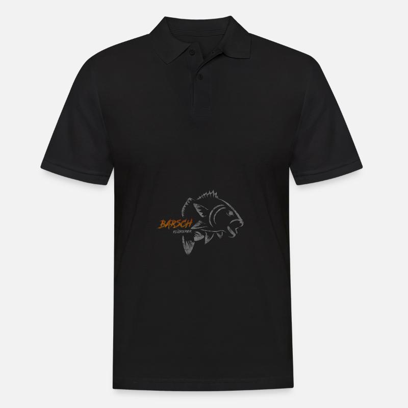 Barsch Flüsterer - Barsch Angeln - Männer Poloshirt - Schwarz