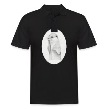Otter Oval - Men's Polo Shirt - black - Front - Kai (181cm)