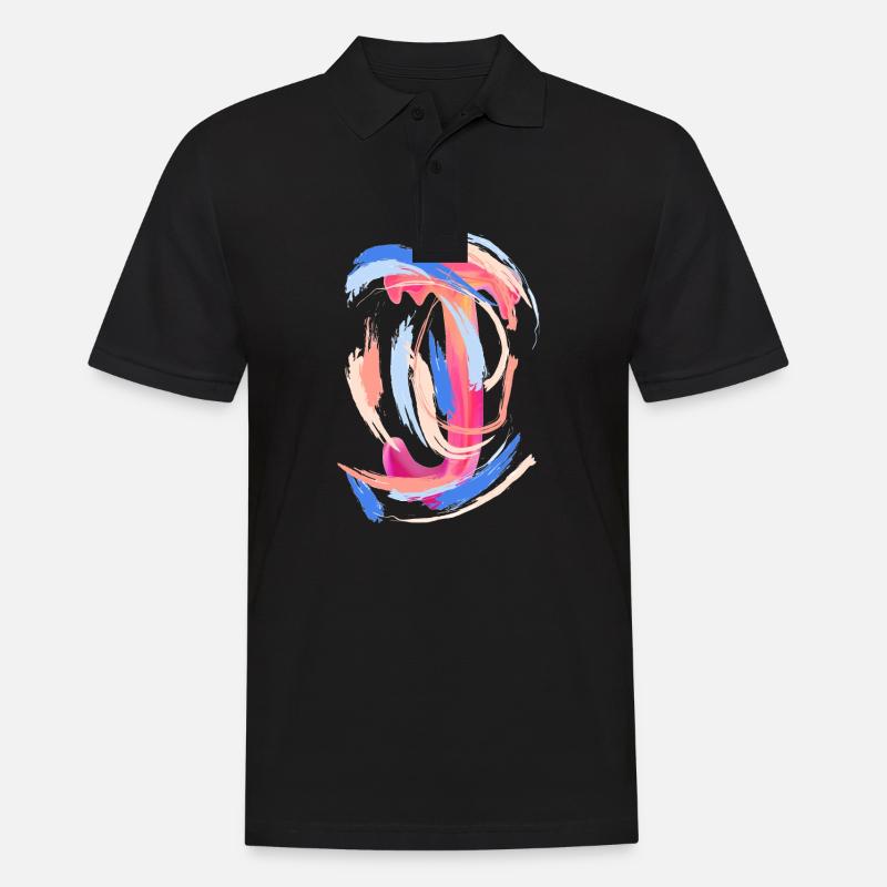 Buchstabe "J" - Männer Poloshirt - Schwarz