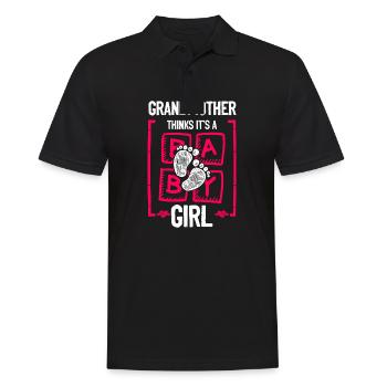 Grandmother Thinks It's a Girl Gender Reveal Funny - Men's Polo Shirt - black - Front - Kai (181cm)