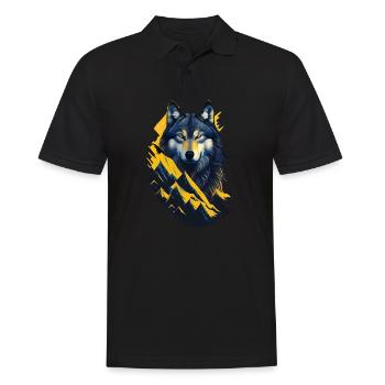 wolf - Men's Polo Shirt - black - Front - Kai (181cm)