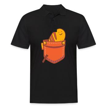 Funny Pocket Corndog - Fast Food Lover Street Corn - Männer Poloshirt - Schwarz - Vorne - Kai (181cm)
