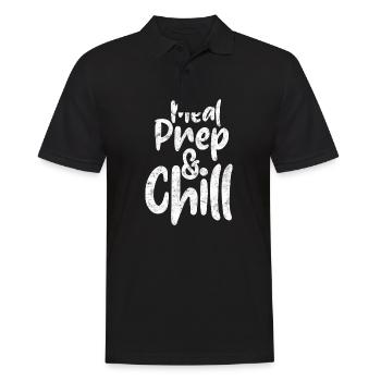 Meal Prep And Chill Preperation Cooking Chef Cook - Männer Poloshirt - Schwarz - Vorne - Kai (181cm)