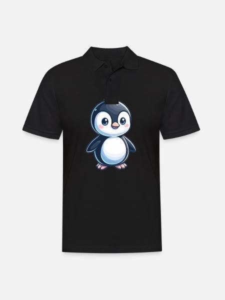 childlike penguin - Men's Polo Shirt - black
