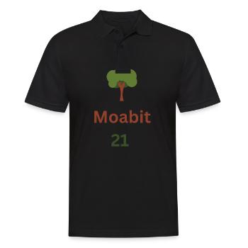 Moabit 21 Berlin Kiez Hood Boof, Moabit21 - Männer Poloshirt - Schwarz - Vorne - Kai (181cm)