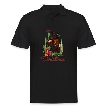 Frohe Weihnachten Cowboy - Männer Poloshirt - Schwarz - Vorne - Kai (181cm)