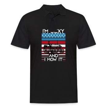 Ich bin sexy und ich mähe es - Männer Poloshirt - Schwarz - Vorne - Kai (181cm)